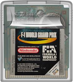 Cartridge artwork for F-1 World Grand Prix on the Nintendo Game Boy Color.