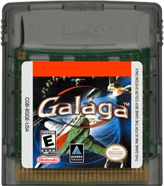 Cartridge artwork for Galaga - Destination Earth on the Nintendo Game Boy Color.