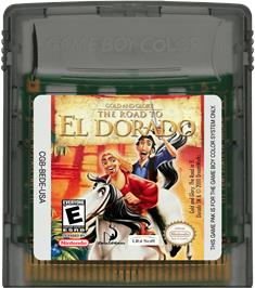 Cartridge artwork for Gold and Glory: The Road to El Dorado on the Nintendo Game Boy Color.