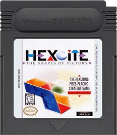 Cartridge artwork for Hexcite: The Shapes of Victory on the Nintendo Game Boy Color.