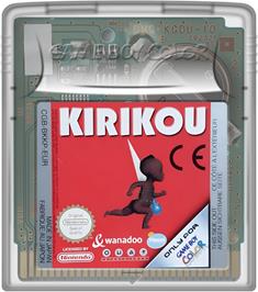 Cartridge artwork for Kirikou on the Nintendo Game Boy Color.