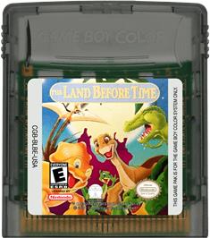 Cartridge artwork for Land Before Time on the Nintendo Game Boy Color.