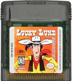 Cartridge artwork for Lucky Luke on the Nintendo Game Boy Color.