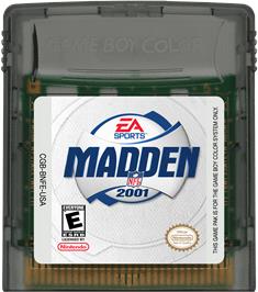 Cartridge artwork for Madden Nfl 2001 on the Nintendo Game Boy Color.