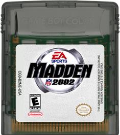 Cartridge artwork for Madden Nfl 2002 on the Nintendo Game Boy Color.