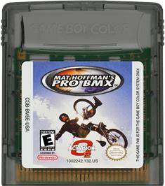 Cartridge artwork for Mat Hoffman's Pro Bmx on the Nintendo Game Boy Color.