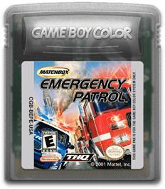Cartridge artwork for Matchbox: Emergency Patrol on the Nintendo Game Boy Color.
