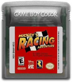 Cartridge artwork for Mickey's Racing Adventure on the Nintendo Game Boy Color.