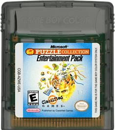 Cartridge artwork for Microsoft - The 6 In 1 Puzzle Collection Entertainment Pack on the Nintendo Game Boy Color.