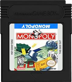 Cartridge artwork for Monopoly on the Nintendo Game Boy Color.
