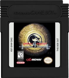 Cartridge artwork for Mortal Kombat 4 on the Nintendo Game Boy Color.