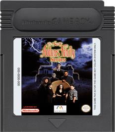Cartridge artwork for New Addams Family Series on the Nintendo Game Boy Color.