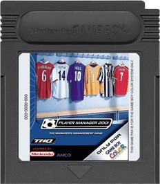 Cartridge artwork for Player Manager 2001 on the Nintendo Game Boy Color.