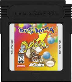 Cartridge artwork for Puzzle Bobble 4 on the Nintendo Game Boy Color.