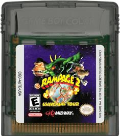 Cartridge artwork for Rampage 2 - Universal Tour on the Nintendo Game Boy Color.