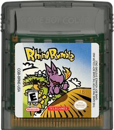 Cartridge artwork for Rhino Rumble on the Nintendo Game Boy Color.