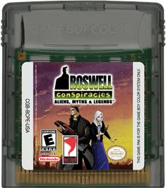 Cartridge artwork for Roswell Conspiracies - Aliens, Myths And Legends on the Nintendo Game Boy Color.