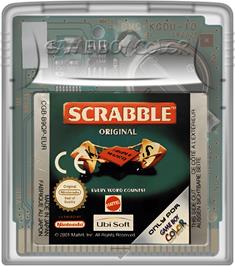 Cartridge artwork for Scrabble on the Nintendo Game Boy Color.