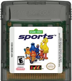 Cartridge artwork for Sesame Street Sports on the Nintendo Game Boy Color.
