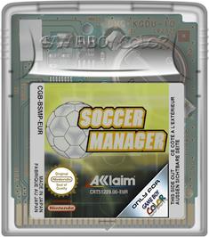 Cartridge artwork for Soccer Manager on the Nintendo Game Boy Color.