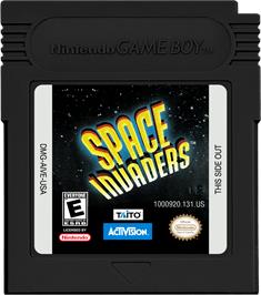 Cartridge artwork for Space Invaders on the Nintendo Game Boy Color.