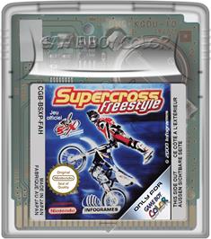 Cartridge artwork for Supercross Freestyle on the Nintendo Game Boy Color.