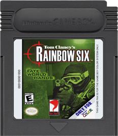 Cartridge artwork for Tom Clancy's Rainbow Six on the Nintendo Game Boy Color.