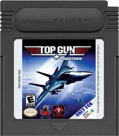 Cartridge artwork for Top Gun: Firestorm on the Nintendo Game Boy Color.