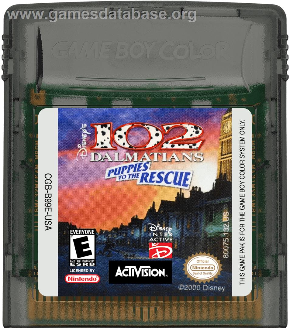 102 Dalmatians: Puppies to the Rescue - Nintendo Game Boy Color - Artwork - Cartridge