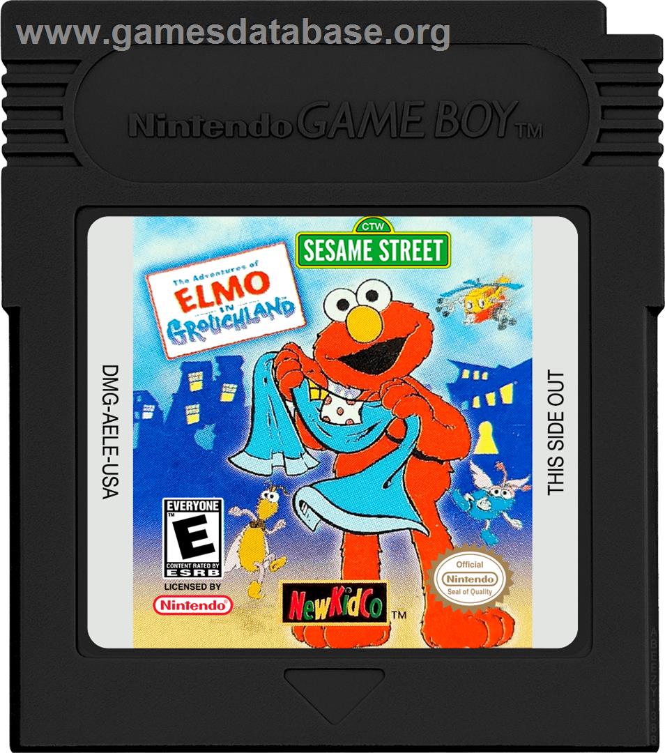 Adventures Of Elmo In Grouchland, The - Nintendo Game Boy Color - Artwork - Cartridge