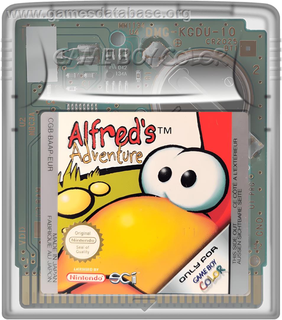 Alfred's Adventure - Nintendo Game Boy Color - Artwork - Cartridge