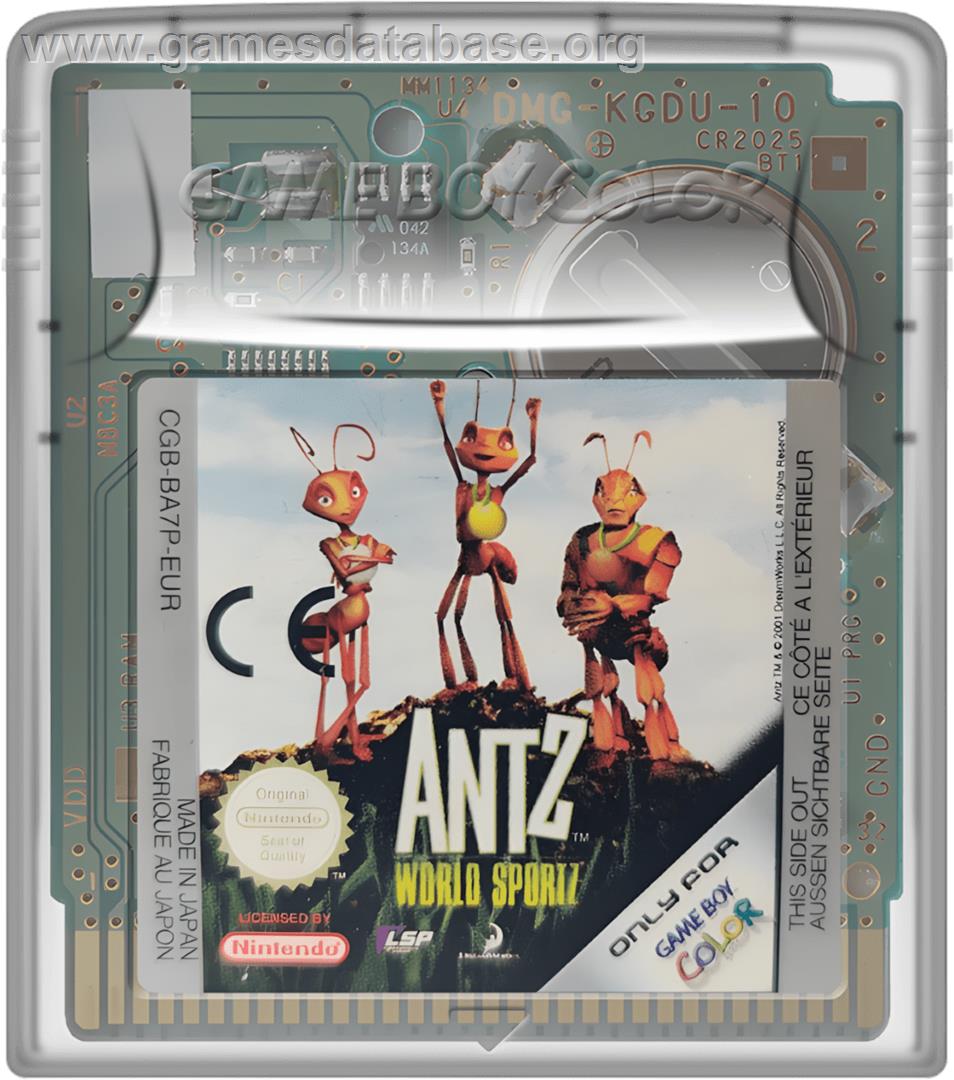 Antz World Sportz - Nintendo Game Boy Color - Artwork - Cartridge