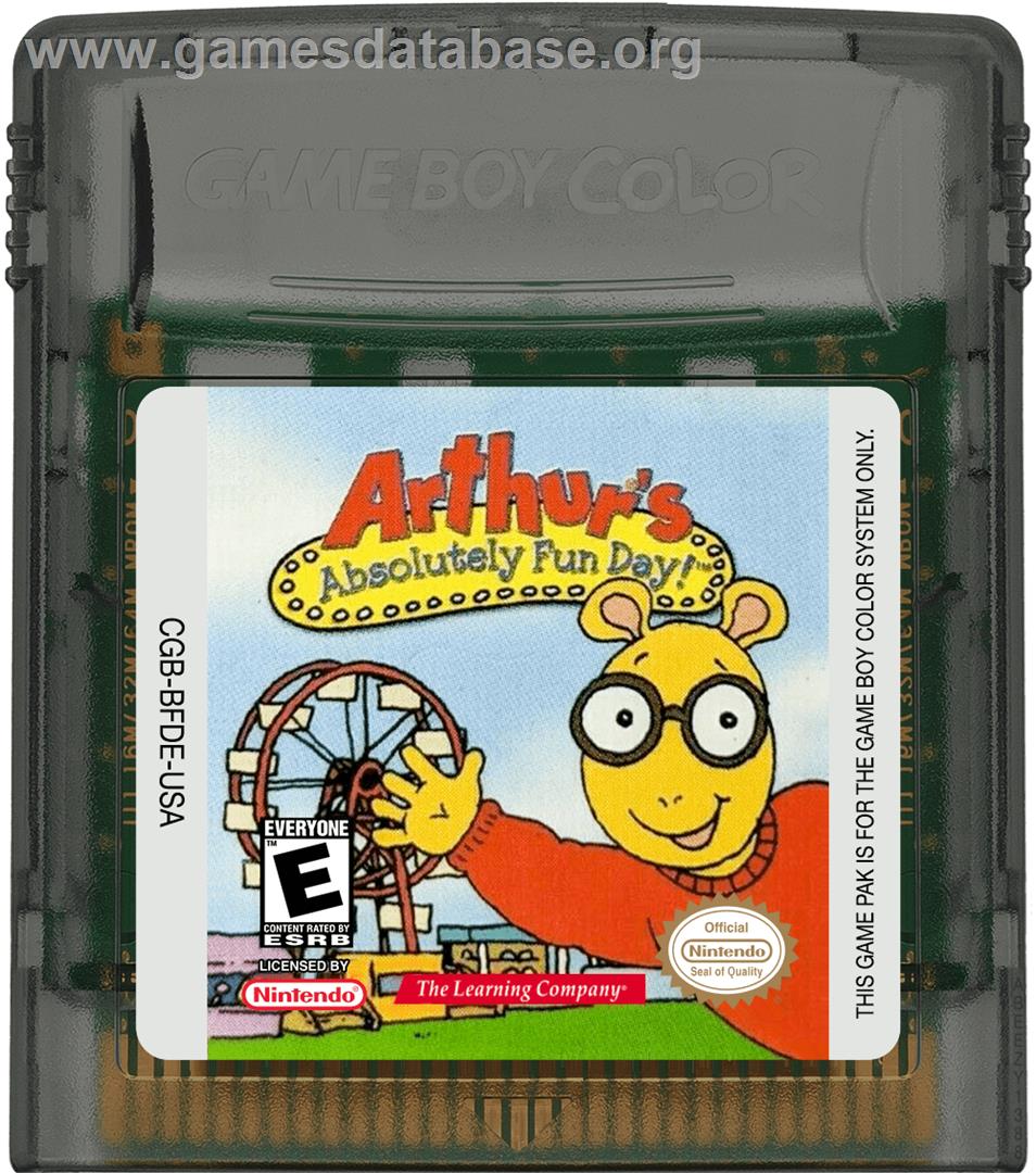 Arthur's Absolutely Fun Day! - Nintendo Game Boy Color - Artwork - Cartridge