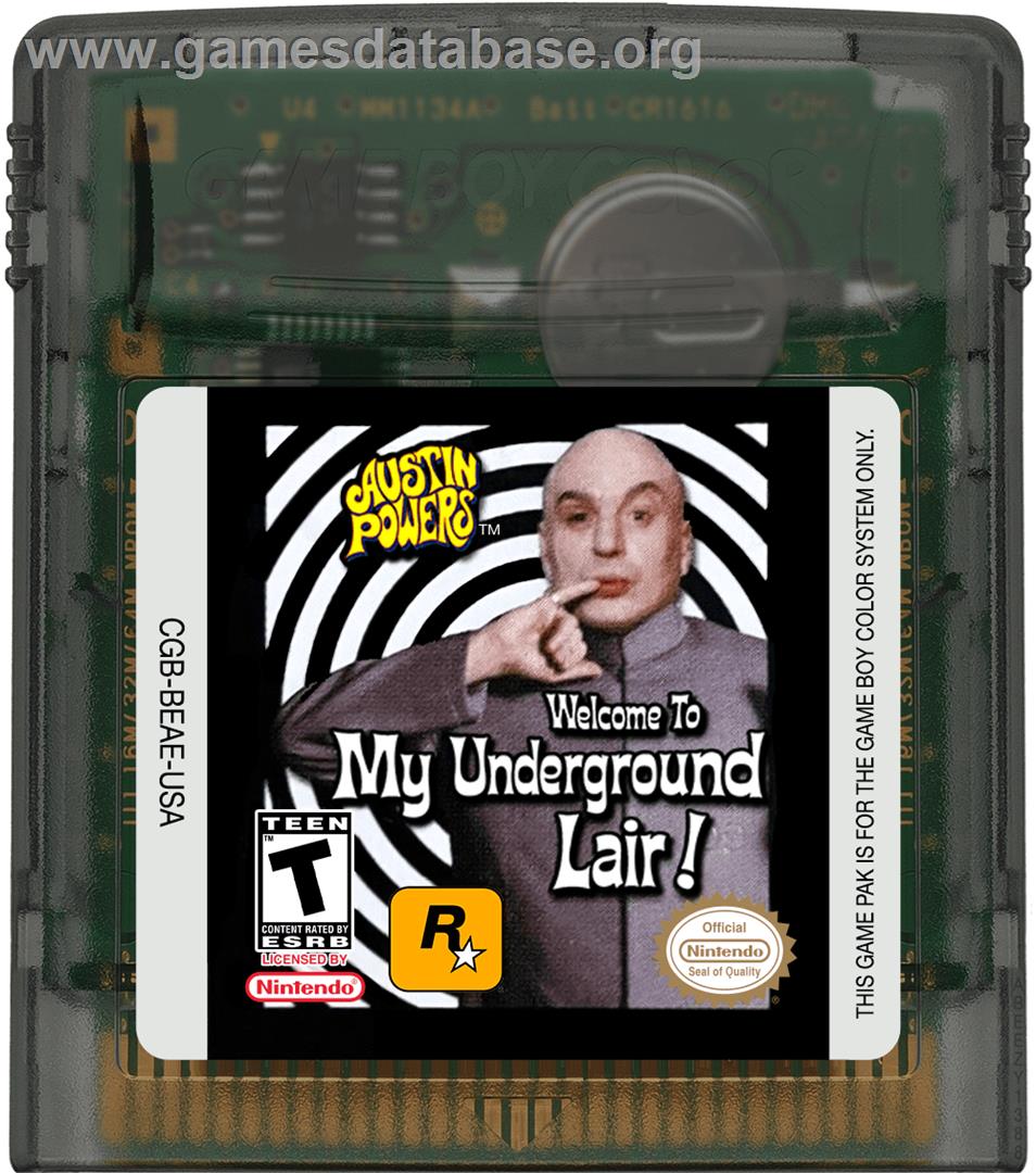 Austin Powers: Welcome to My Underground Lair - Nintendo Game Boy Color - Artwork - Cartridge