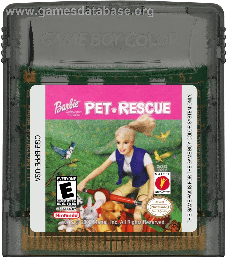 Barbie - Pet Rescue - Nintendo Game Boy Color - Artwork - Cartridge