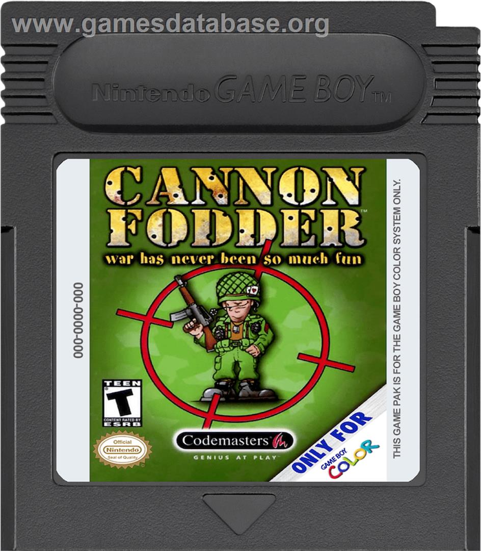 Cannon Fodder - Nintendo Game Boy Color - Artwork - Cartridge