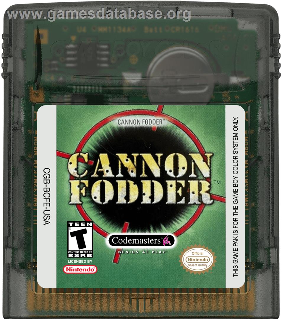 Cannon Fodder - Nintendo Game Boy Color - Artwork - Cartridge