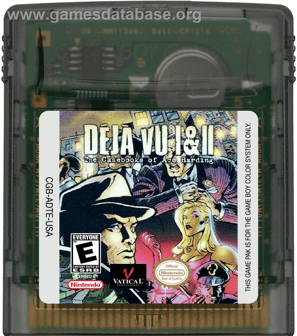 Deja Vu 1 And 2 - The Casebooks Of Ace Harding - Nintendo Game Boy Color - Artwork - Cartridge