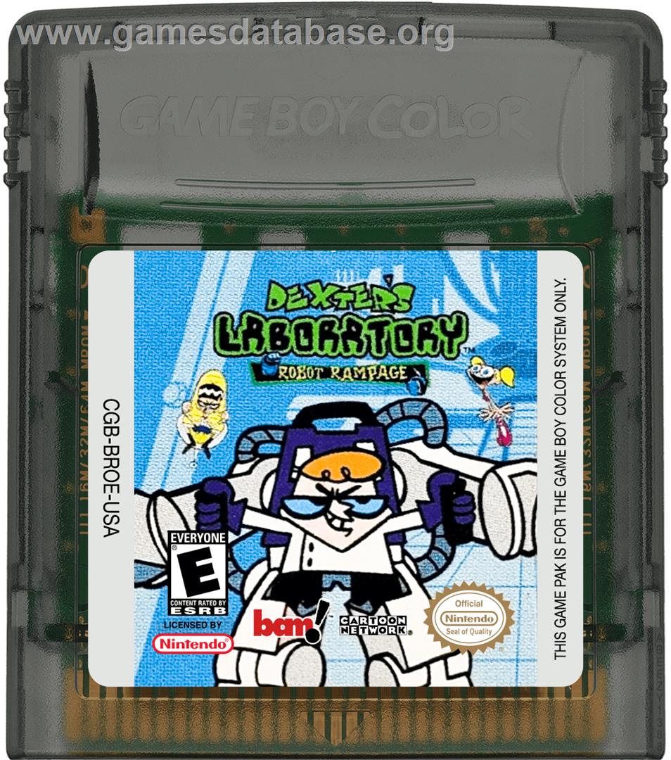 Dexter's Laboratory - Robot Rampage - Nintendo Game Boy Color - Artwork - Cartridge