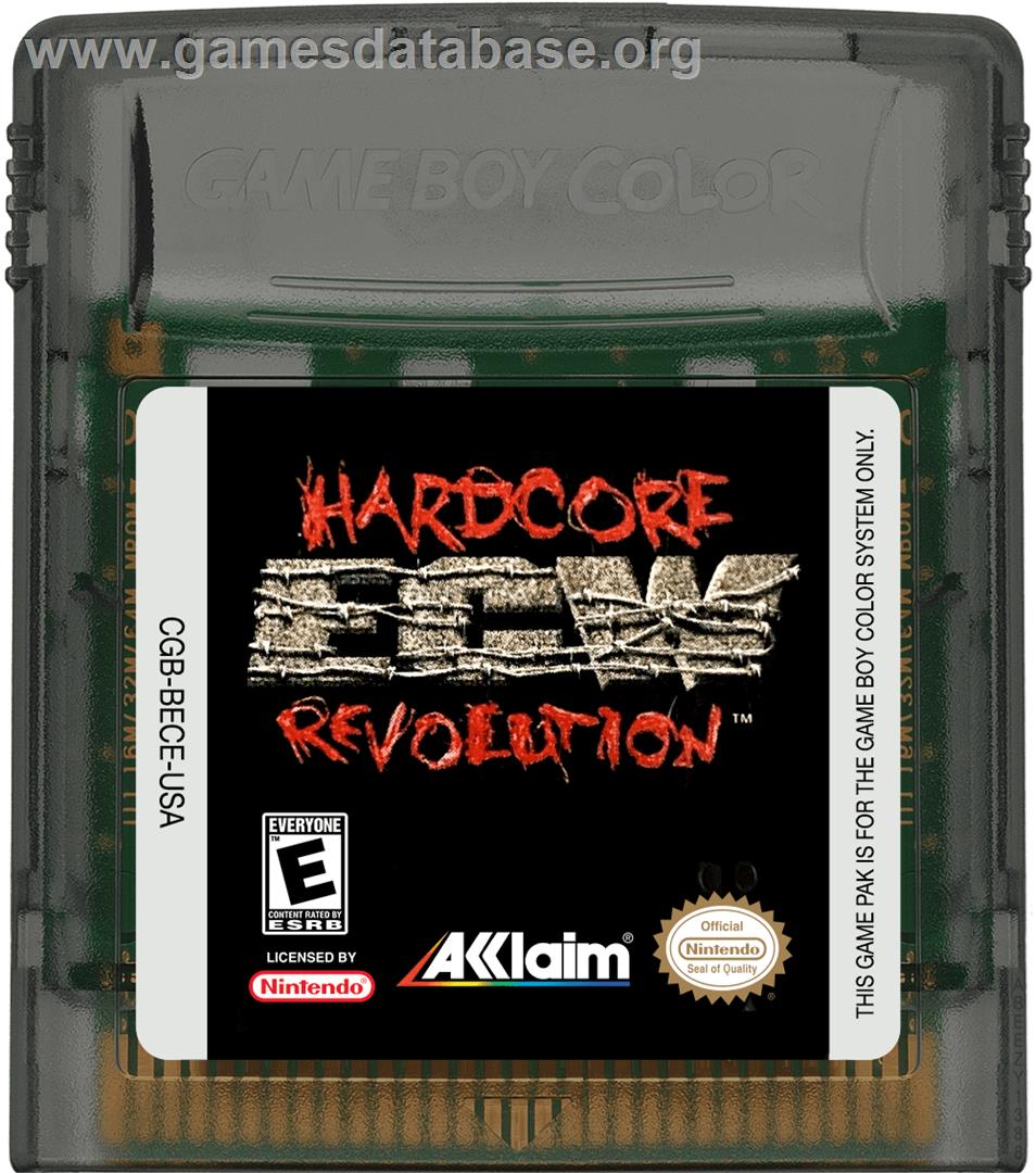 Ecw Hardcore Revolution - Nintendo Game Boy Color - Artwork - Cartridge
