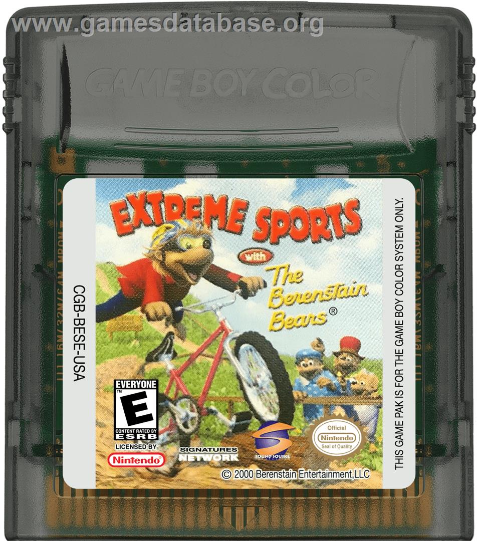 Extreme Sports With The Berenstain Bears - Nintendo Game Boy Color - Artwork - Cartridge