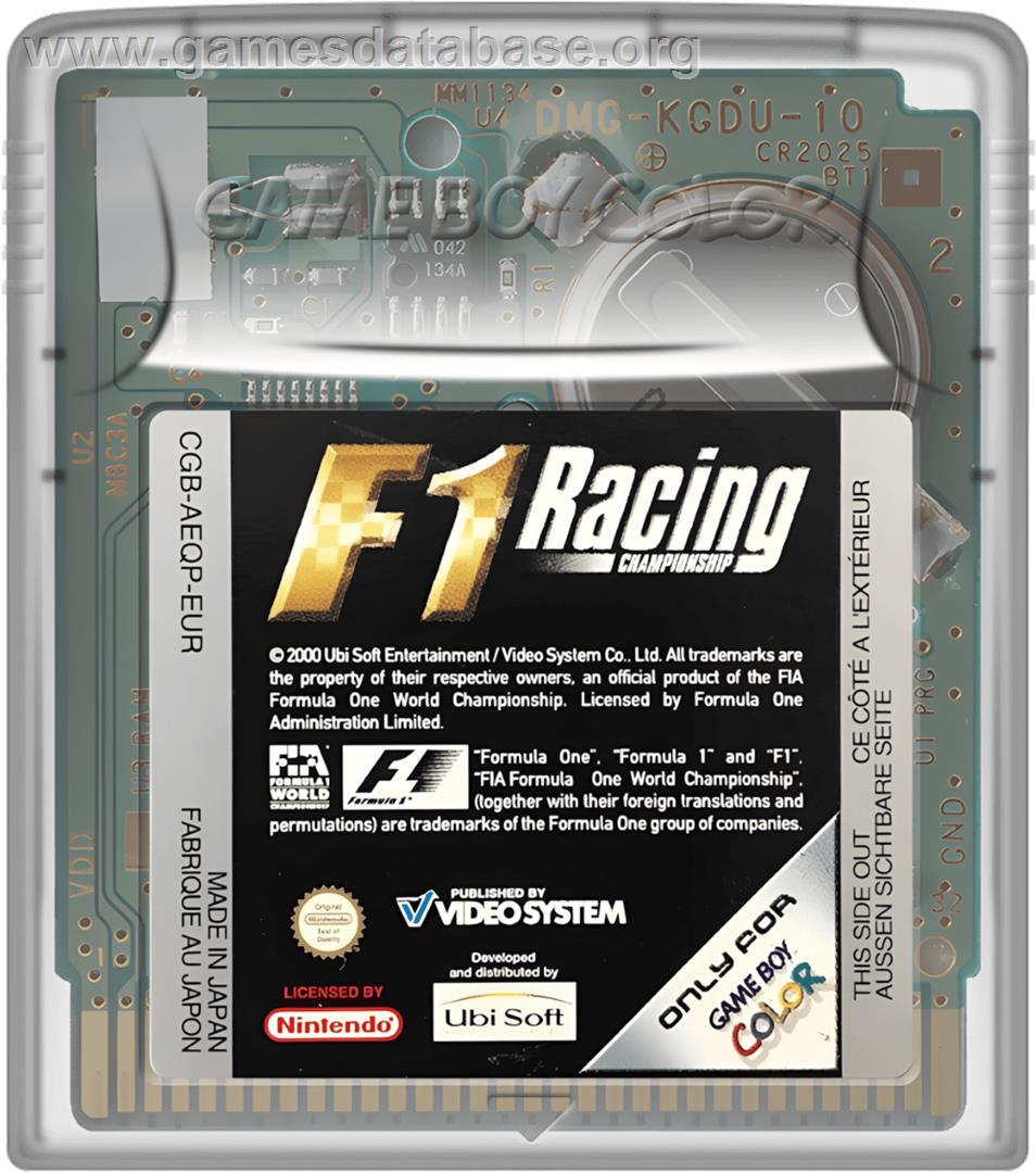 F1 Racing Championship - Nintendo Game Boy Color - Artwork - Cartridge