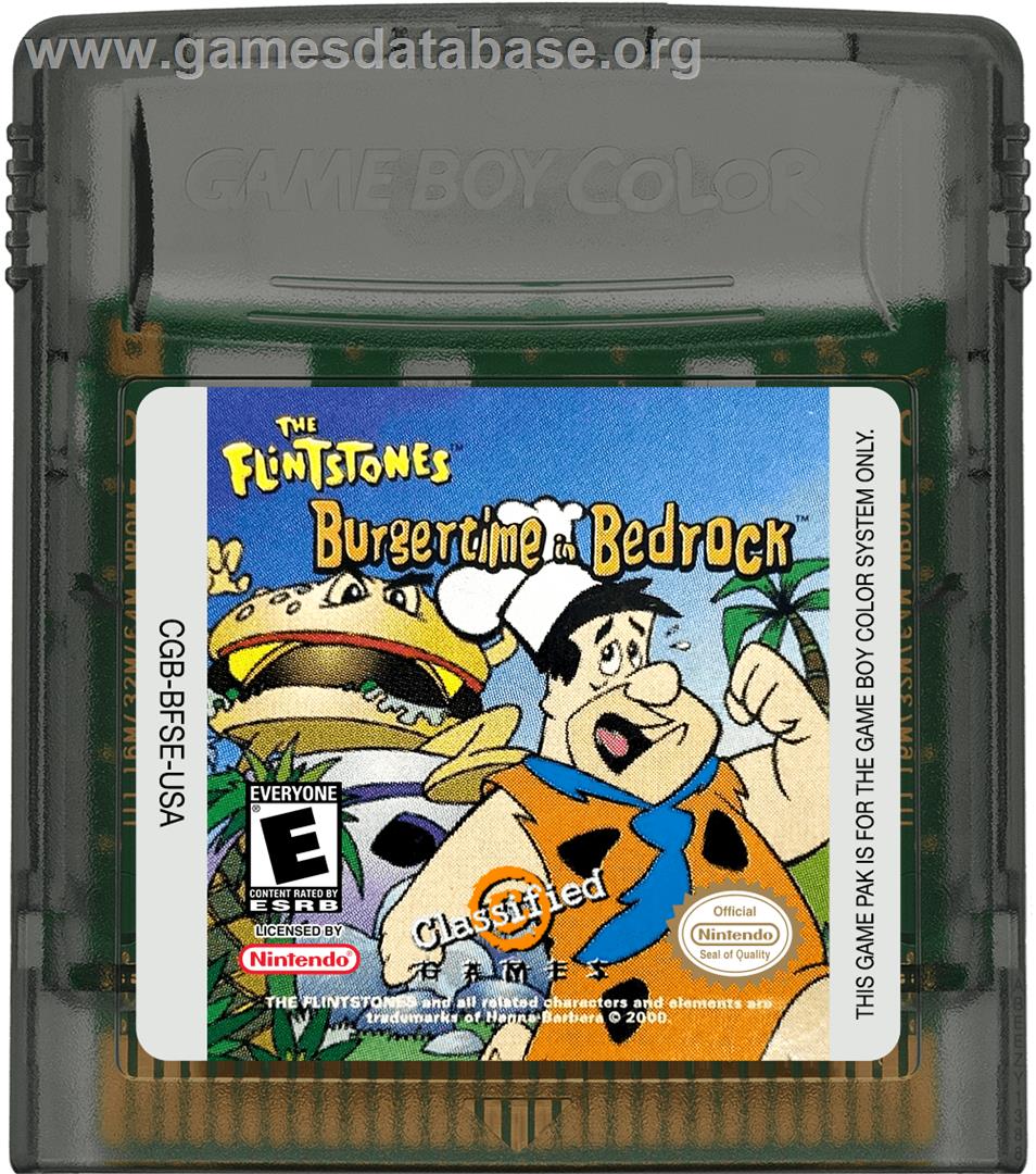 Flintstones, The - Burgertime In Bedrock - Nintendo Game Boy Color - Artwork - Cartridge