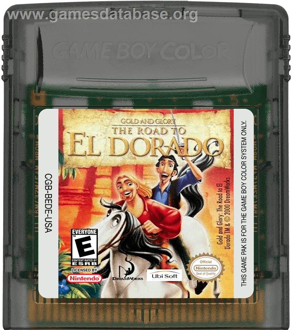 Gold and Glory: The Road to El Dorado - Nintendo Game Boy Color - Artwork - Cartridge