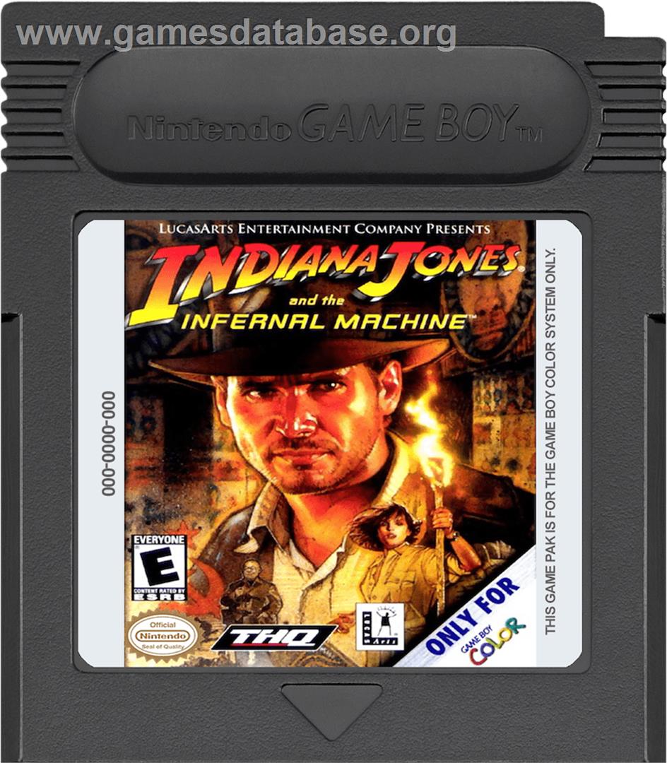 Indiana Jones and the Infernal Machine - Nintendo Game Boy Color - Artwork - Cartridge