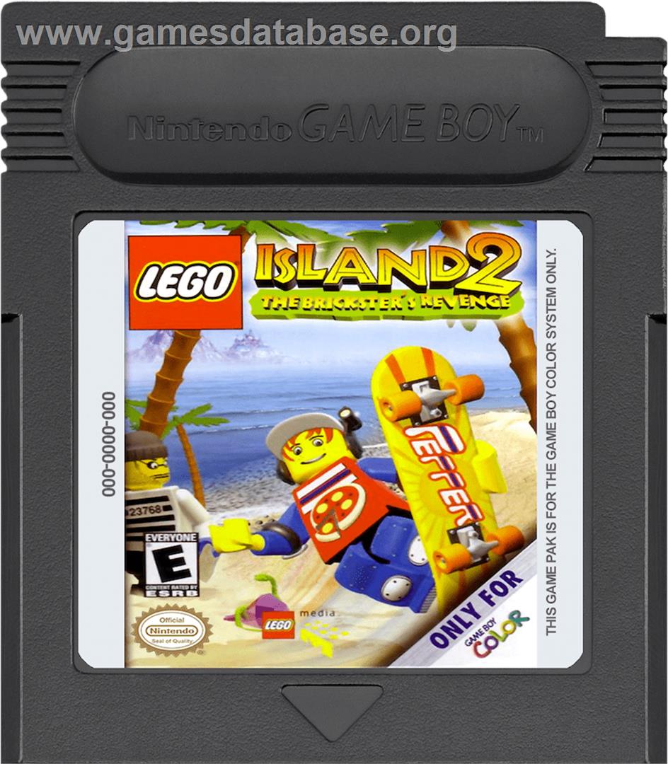 LEGO Island 2: The Brickster's Revenge - Nintendo Game Boy Color - Artwork - Cartridge