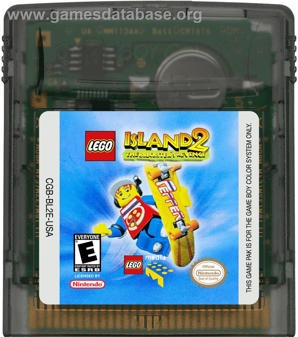 Lego Island 2 - The Brickster's Revenge - Nintendo Game Boy Color - Artwork - Cartridge
