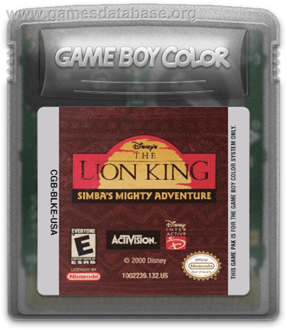 Lion King: Simba's Mighty Adventure - Nintendo Game Boy Color - Artwork - Cartridge
