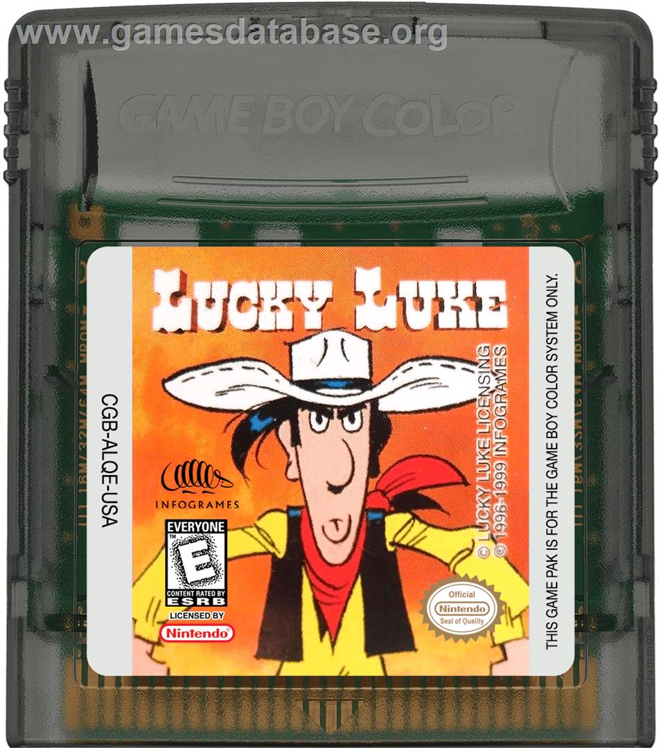 Lucky Luke - Nintendo Game Boy Color - Artwork - Cartridge