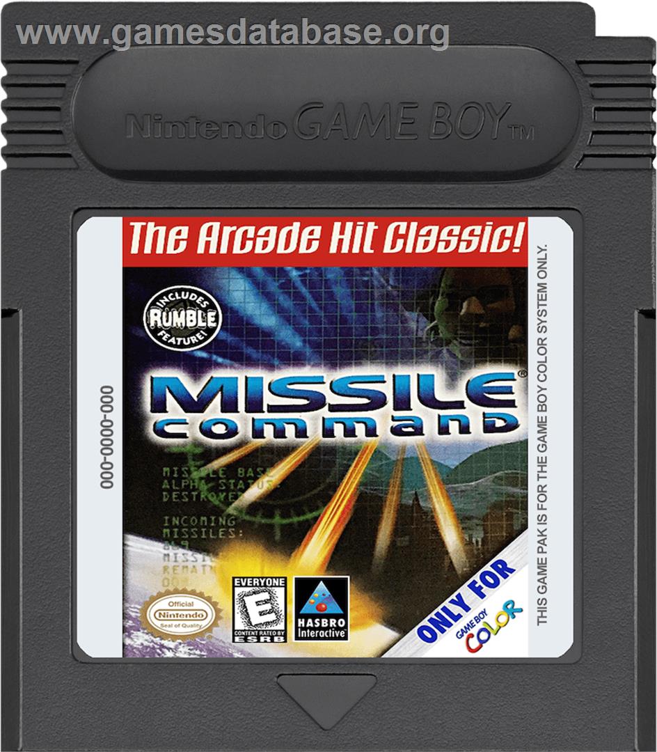Missile Command - Nintendo Game Boy Color - Artwork - Cartridge